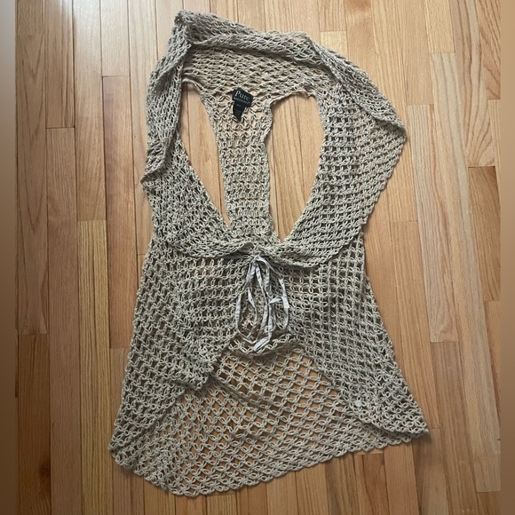 Pure Handknit Sweaters - Pure Handknit Tan Cover Up Size M/L